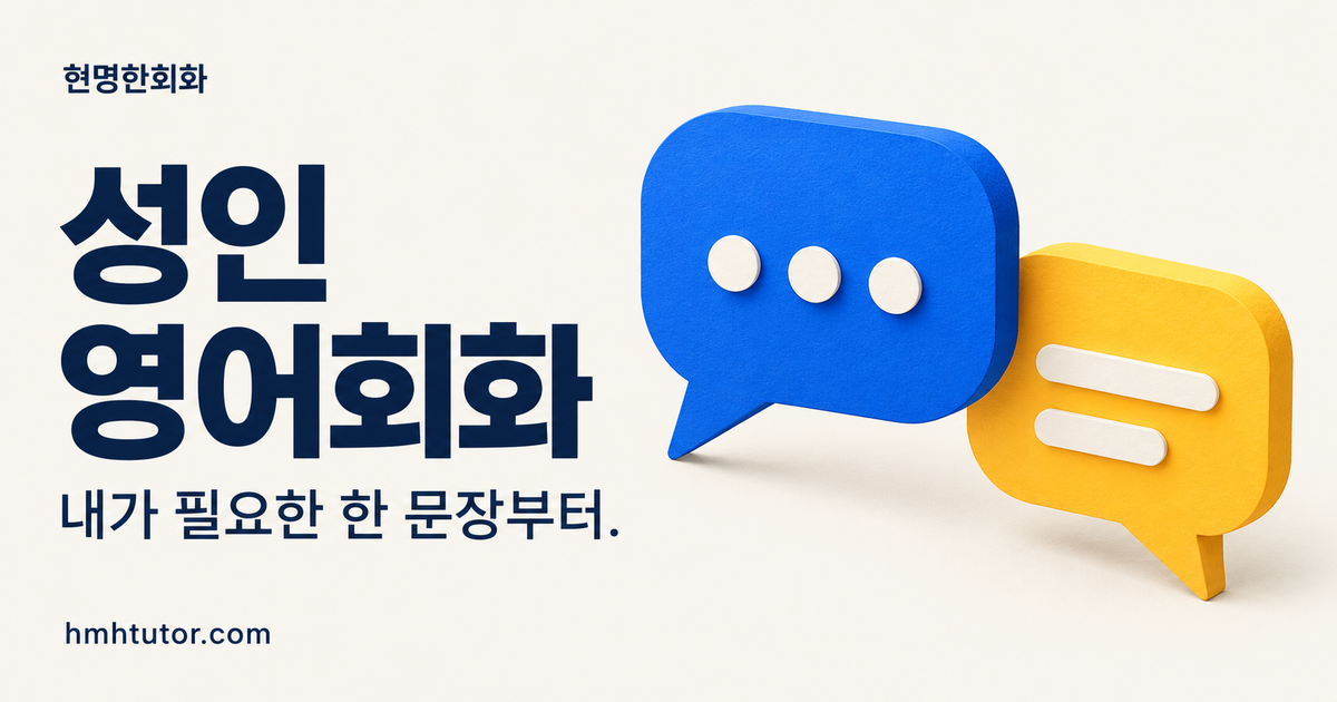 성인 영어회화 — 내가 필요한 한 문장부터